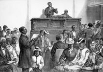 American Sketches: A Negro Congregation at Washington by American School
