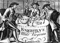 Advertisement for 'Knightly's Mild Virginia at Lambeth' by English School