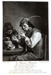 The Flemish Smoker, engraved by Francois Bernard Lepicie by David the Younger Teniers