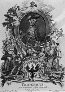 Portrait of Frederick II , engraved by Johann Esaias Nilson von Antoine Pesne