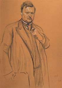 Portrait of the Composer Alekandr Konstantinovich Glazunov by Valentin Aleksandrovich Serov