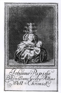 Pope Joan with her child by German School