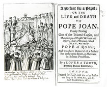A Present for a Papist, or the Life and Death of Pope Joan von English School