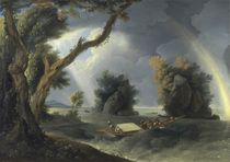 Storm on the Ganges, with Mrs Hastings near the Colgon Rocks von William Hodges