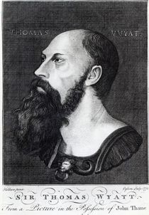 Portrait of Sir Thomas Wyatt the Younger engraved by Ogborn by Hans Holbein the Younger