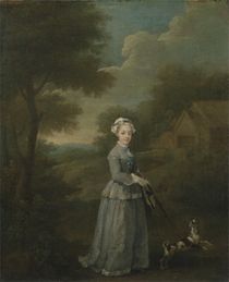 Miss Wood with her Dog, c.1730 von William Hogarth
