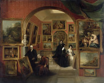 The Interior of the British Institution Gallery by John Scarlett Davis