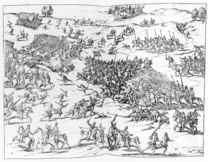 The Battle of Courtrais Between the French and the Flemish in 1580 by German School