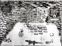 Santiago, Cape Verde, 1589 by Baptista Boazio