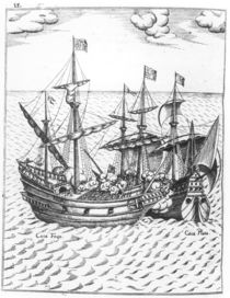 A Spanish Treasure Ship Plundered by Francis Drake in the Pacific by Dutch School