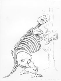 Skeleton of a Mylodon by English School