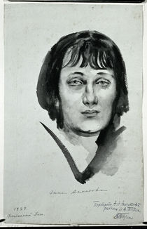 Portrait of Anna Akhmatova von Nikolai Adrianovich Tyrsa