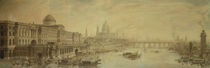 Somerset House, St. Paul's Cathedral and Blackfriars' Bridge von Louis Jean Desprez