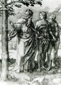 God shows Adam and Eve the Tree of Life in the Garden of Eden by German School