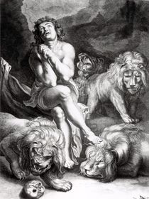 Daniel in the Lions' Den, engraved by Abraham Blooteling by Peter Paul Rubens
