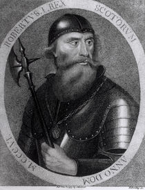 Portrait of King Robert I of Scotland engraved by E.Harding by I Herbert