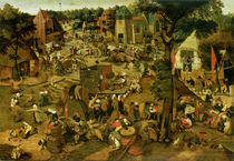 Fair with Theatrical Presentation von Pieter Brueghel the Younger