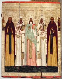 St. Sergius of Radonesh with the Saints of Rostov by Russian School