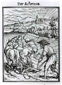 Death and the Ploughman, from 'The Dance of Death by Hans Holbein the Younger