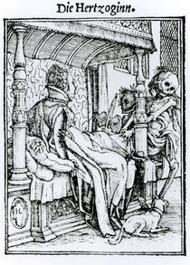 Death and the Lady, from 'The Dance of Death' by Hans Holbein the Younger