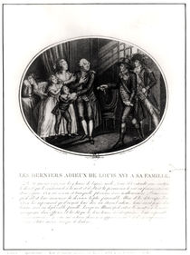 The Last Goodbyes of Louis XVI to his Family von Francois Maria Isidore Queverdo