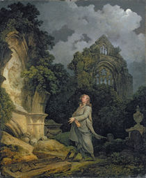 Visitor to a Moonlit Churchyard by Philip James de Loutherbourg
