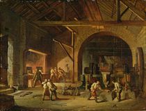 Interior of an Ironworks, 1850 by Godfrey Sykes