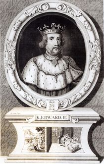 Portrait of King Edward II and the Murder of Edward II by English School