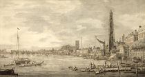 The Thames Looking towards Westminster from near York Water Gate von Canaletto