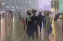 Street Scene in Rainy Weather by Julius von Ehren