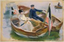Two Boats with Flags, Wannsee by Max Liebermann