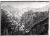 Scene from the Inn at Devil's Bridge with the Fall of the Rhydal von Amos and Green, Harriet Green
