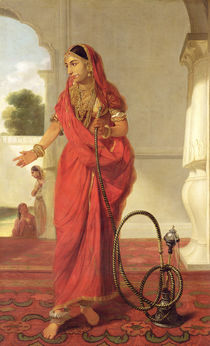 An Indian Dancing Girl with a Hookah von Tilly Kettle