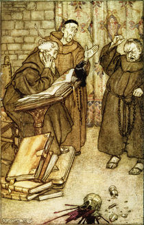 Illustration of 'The Jackdaw of Rheims' by Arthur Rackham
