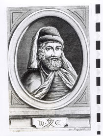Portrait of William Caxton and his Printer's mark by English School
