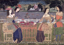 Portuguese women eating a meal by Indian School