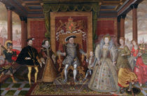 An Allegory of the Tudor Succession: The Family of Henry VIII von English School