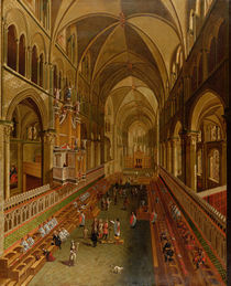 Interior of Canterbury Cathedral by English School