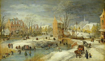 Village in Winter von Joos or Josse de, The Younger Momper