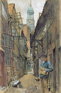 A Back Alley in Hamburg, 1891 von Franz Skarbina