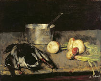Still life with casserole and wild duck by Carl Schuch