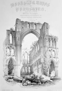 Rievaulx Abbey, from the title page of 'Monastic Ruins of Yorkshire' by William Richardson