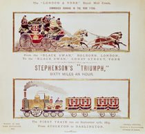 The 'London and York' Royal Mail Coach and Stephenson's 'Triumph' by English School
