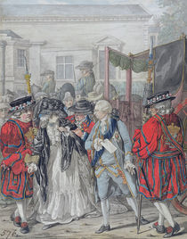 Margaret Nicholson Attempting to Assassinate His Majesty von Robert Dighton