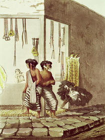 Pampa Indians at a Store in the Indian Market of Buenos Aires von Emeric Essex Vidal