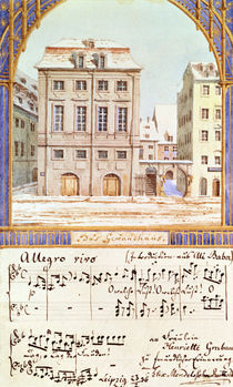 The Leipzig Gewandhaus with a piece of music by Felix Mendelssohn von German School