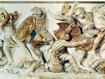 The Alexander Sarcophagus depicting a battle scene von Greek
