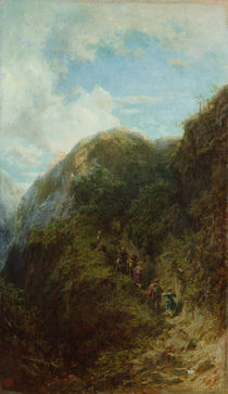 Tourists in the Mountain von Carl Spitzweg