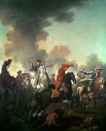 Thomas Brown at the Battle of Dettingen by English School