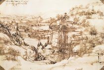 Arno Landscape, 5th August von Leonardo Da Vinci
